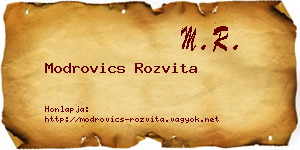 Modrovics Rozvita névjegykártya